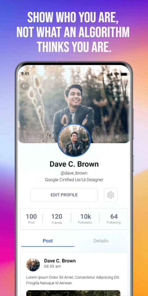 Surfaced Social profile screen